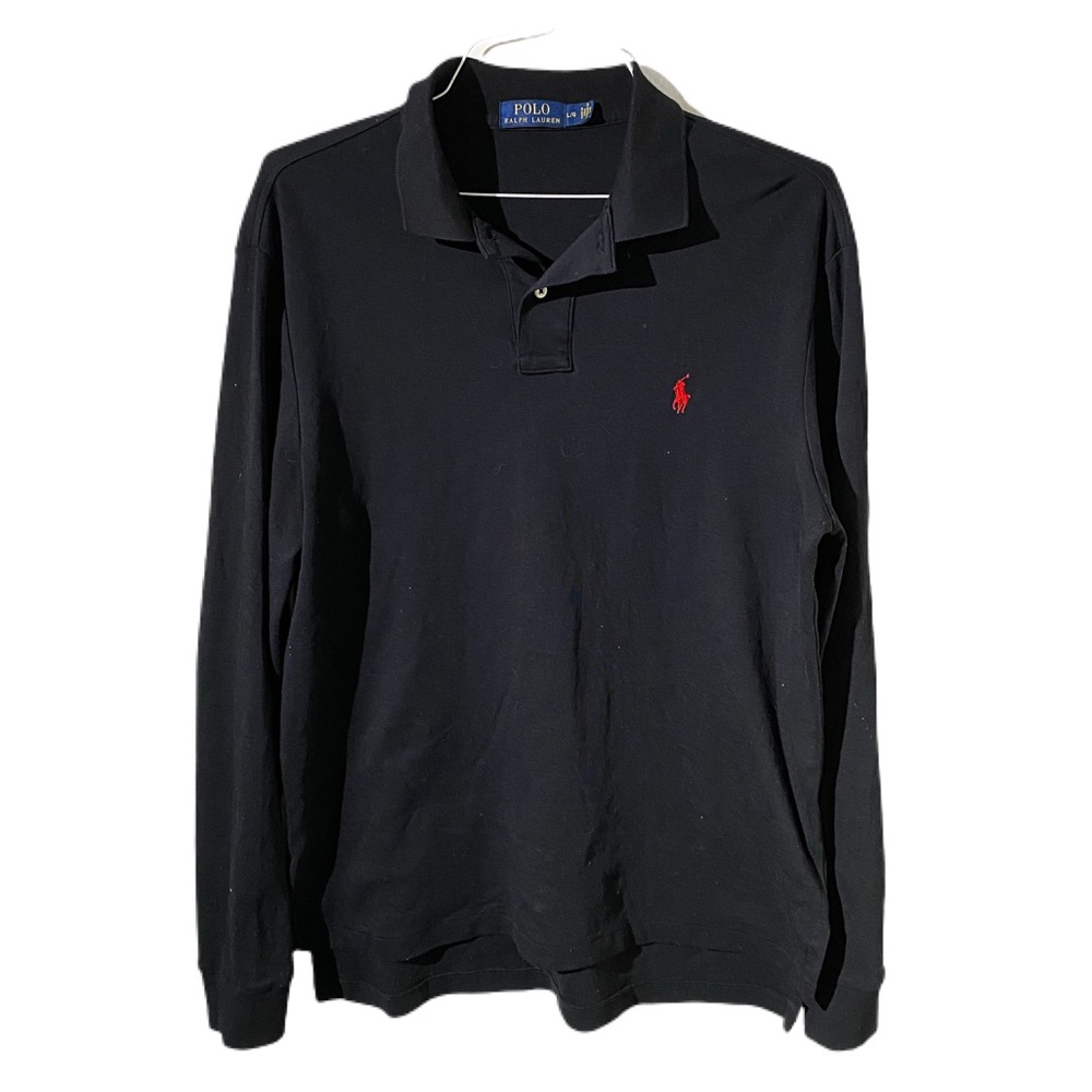 Long Sleeve Black Polo Ralph Lauren Pullover Polo